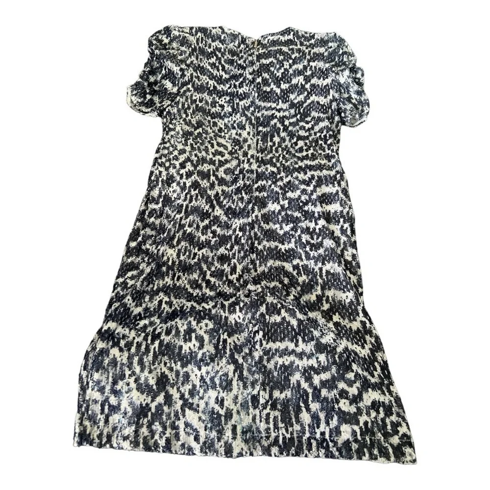 Michael Kors Dress Womens  Blue Embellished Sequin Ruched Sleeve